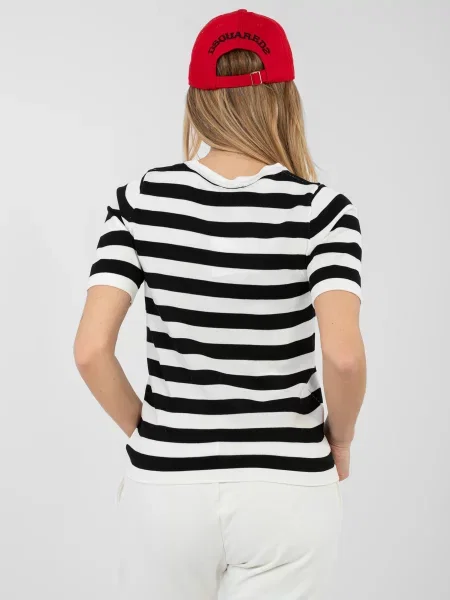 Pruhovaný sveter Factory Price biela