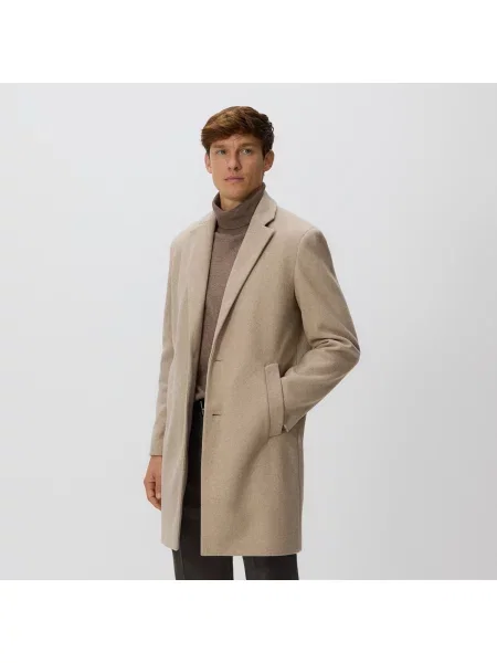 Reserved Elegantní kabát s límcem béžová