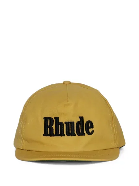 Șapcă Rhude din piele cu autograf galben
