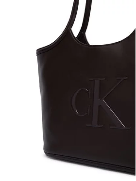 Calvin Klein Ročna torba Bold Ck Shopper Bordo rdeča rjava