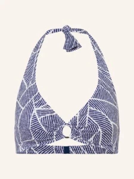Lidea Biustonosz Bikini Z Wiązaniem Na Szyi Indigo Grid blau białe