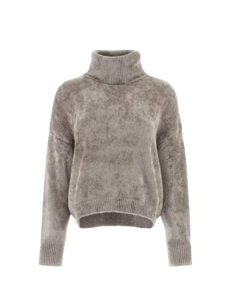 Sweter Herno o krotszym kroju szary