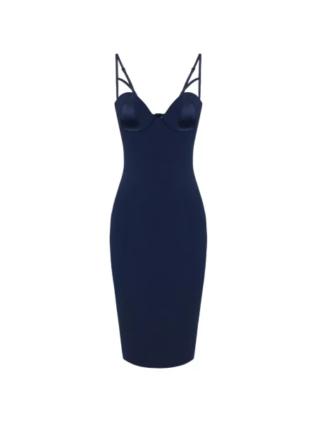 Ușor rochie Elisabetta Franchi din satin albastru