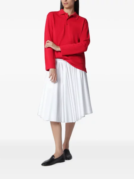 Lung tricou polo Flore Flore roșu