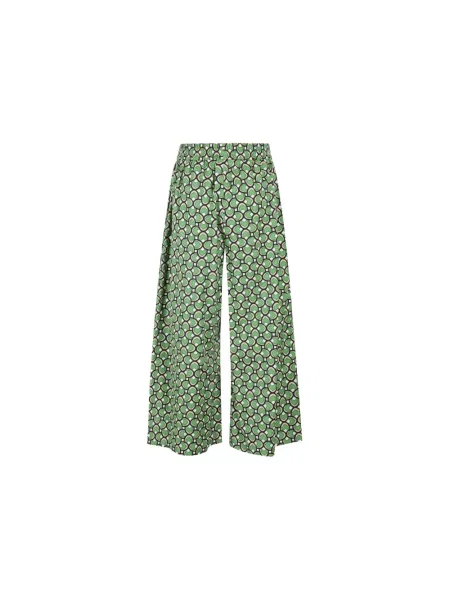 Weekend Max Mara spodnie szerokie high waist zielony