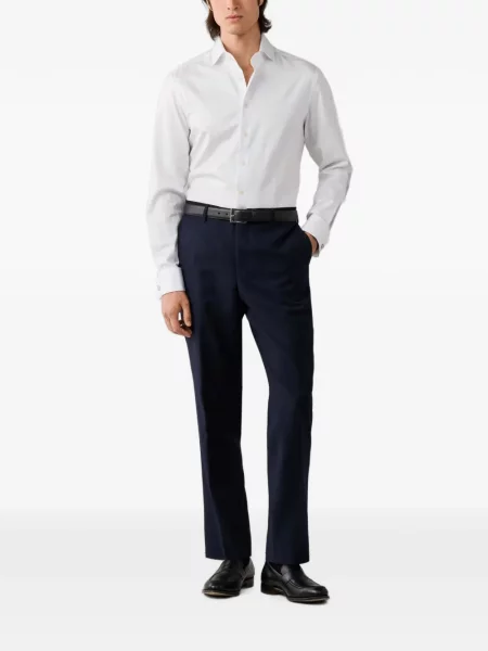 Cămașă Hackett London cu model herringbone alb