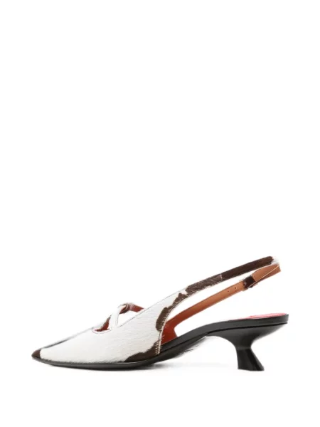 Papuci tip mules Marni slingback alb