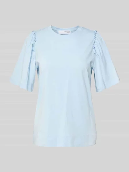 T-shirt z marszczeniami model ‘PENELOPE’ Selected Femme