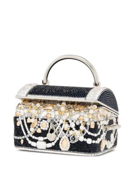 Geantă shopper Judith Leiber cu perle negru
