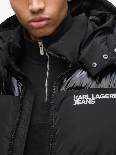 Geacă de blugi Karl Lagerfeld Jeans cu imagine negru