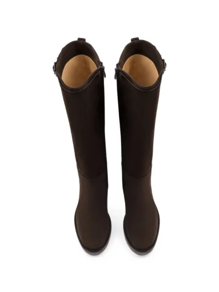 Botine Doucal's din piele de căprioară cu cataramă maro