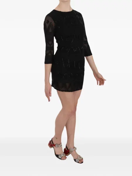 Rochie mini John Richmond cu paiete plasă negru