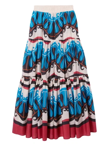 Maksi spódnica maxi La Doublej z nadrukiem w abstrakcyjne wzory