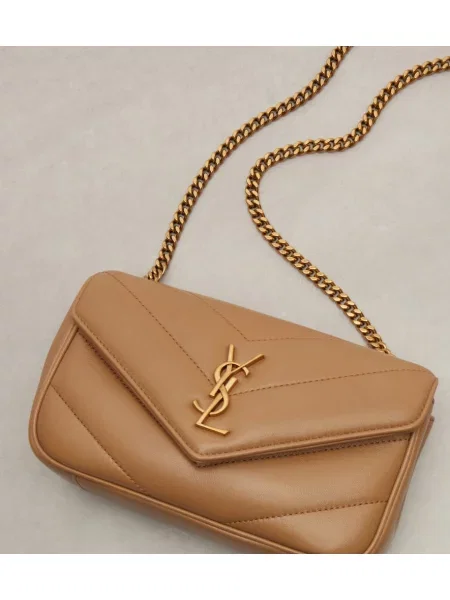 Geanta de piele Saint Laurent din piele maro
