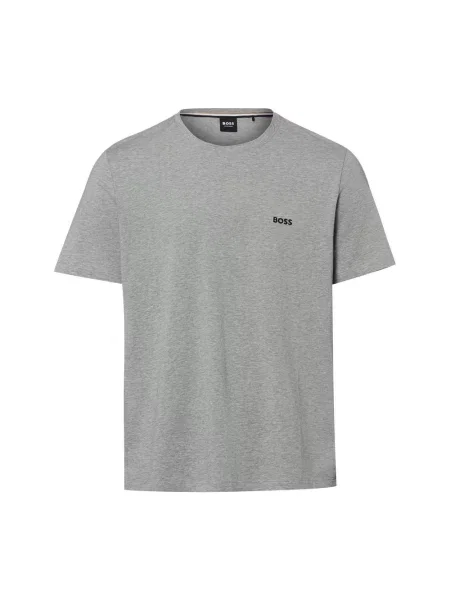 T-shirt z wyhaftowanym logo Boss szara