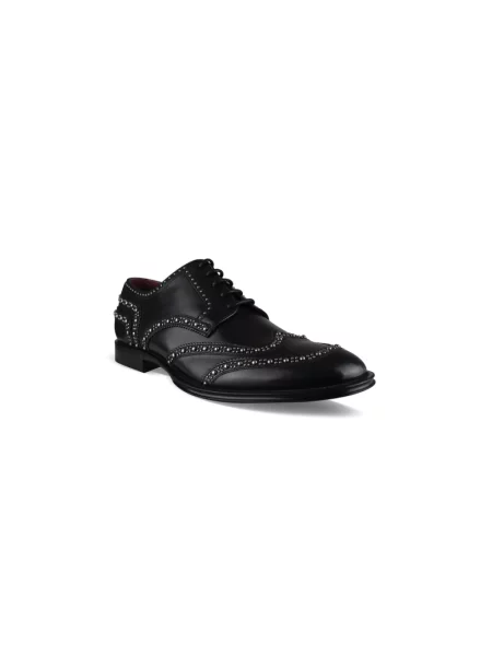 Derby Dolce And Gabbana skórzany czarny