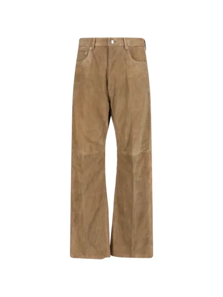 Pantaloni Rick Owens din piele de căprioară