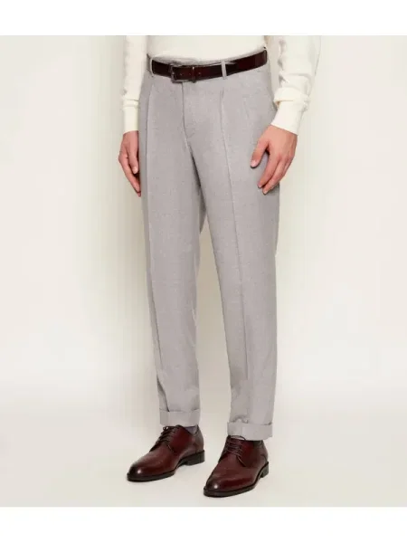 BOSS BLACK De lână pantaloni negru