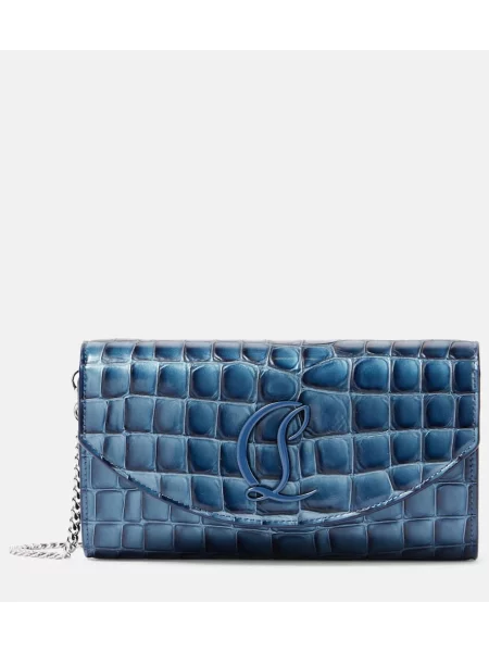 Usnjena ogrlica Christian Louboutin modra