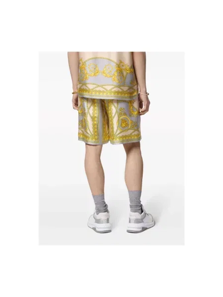 Szorty Versace z nadrukiem z twillu żółte