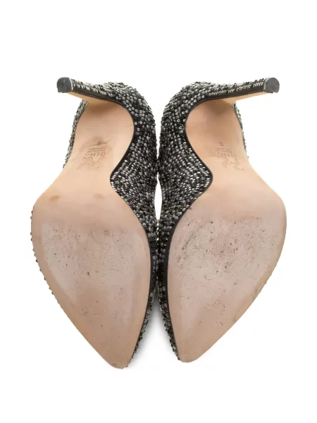 Pantofi cu toc Gina de cristal negru