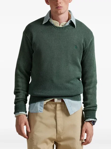 Μικρός κασκέτο Polo Ralph Lauren με χαμηλή μέση υφαίνω διαγωνίως πράσινο
