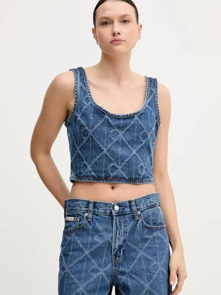 Топ Calvin Klein Jeans тъмносиньо