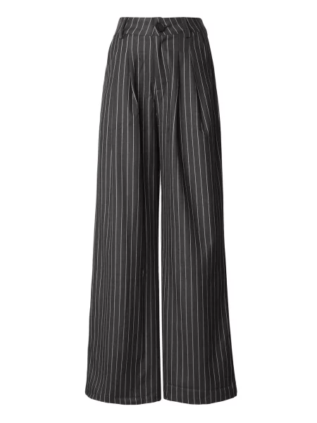 Another Cotton Lab Pantaloni cutați gri închis alb