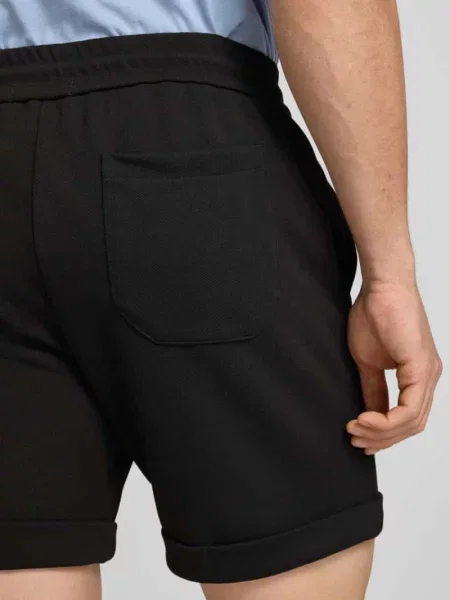 Szorty dresowe o kroju regular fit z dodatkiem model NEWKODYL' Only & Sons czarne