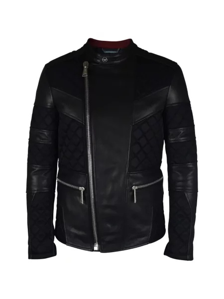 Matlasat geanta de piele Philipp Plein negru