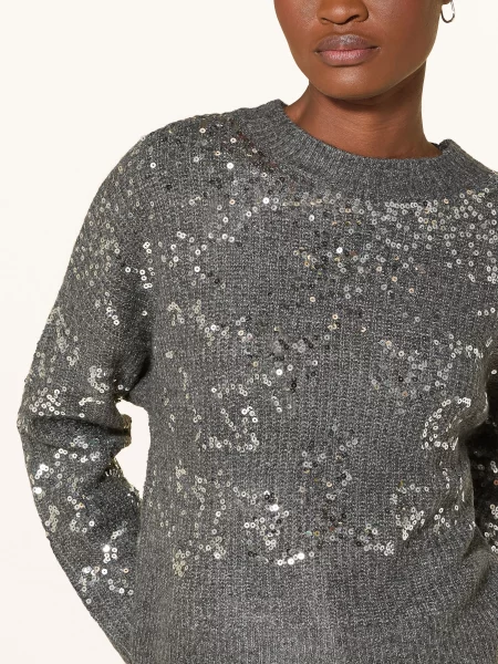 Only Sweter Z Cekinami grau szary