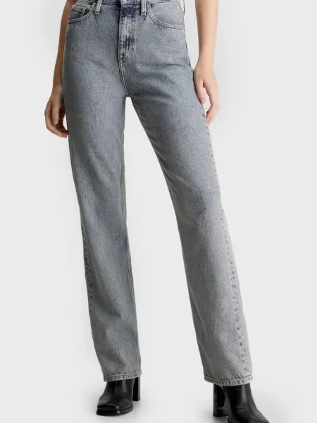 Прямі джинси Calvin Klein Jeans з високою посадкою блакитні
