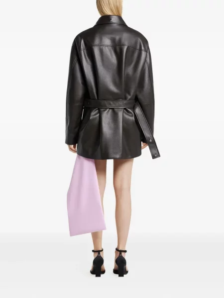 Geanta de piele Courreges maro