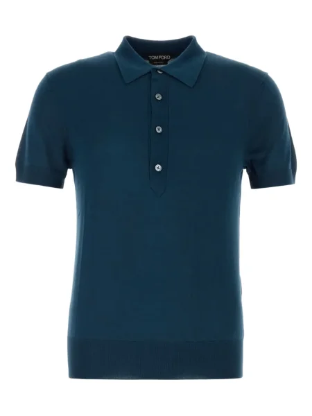 Polo Tom Ford cu mâneci scurte albastru