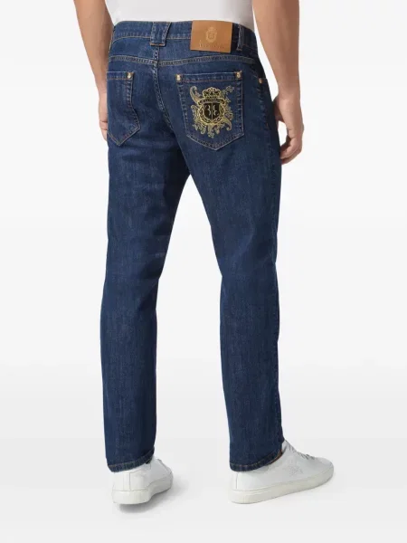 Blugi Billionaire cu broderie albastru