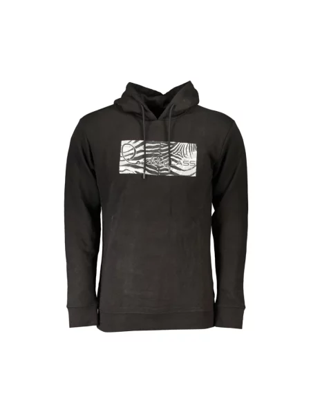 Bluza z kapturem Cavalli Class z kapturem w zebrę czarna