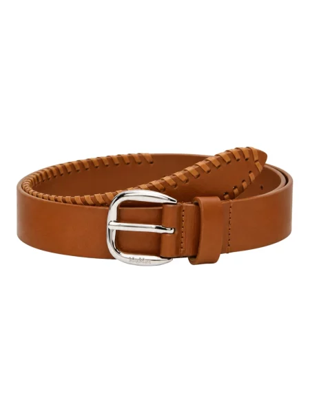 Pasek Weekend Max Mara skórzany brązowy