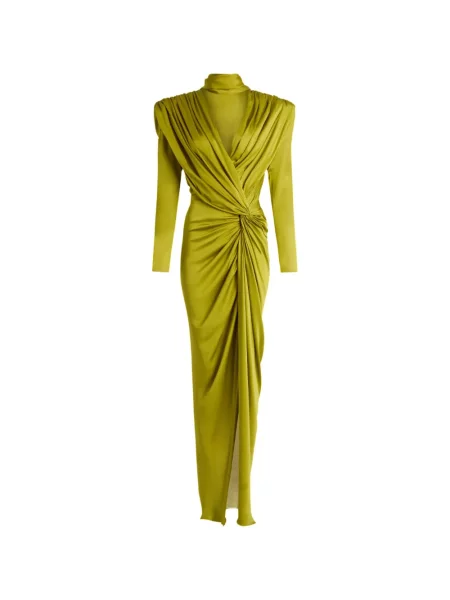 Lung rochie Balmain de mătase verde