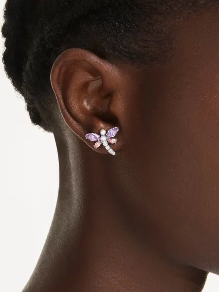 Swarovski náušnice dámske kovové so zirkónom Ariana Grande x Swarovski ružová