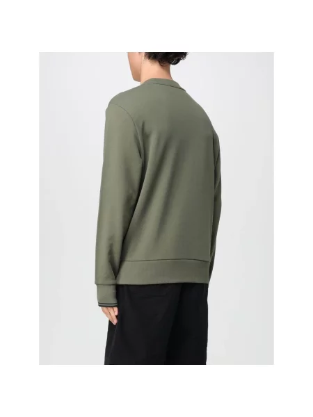 Długa bluza nierozpinana Fred Perry z długim rękawem z okrągłym dekoltem zielona