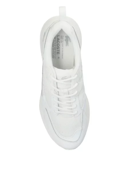 Sneakerși Lacoste cu șireturi din dantelă alb