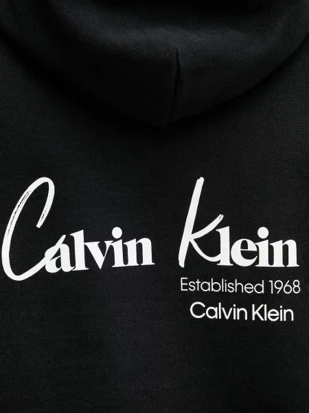 Суичър с качулка Calvin Klein Jeans с качулка черно