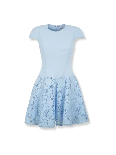 Sukienka mini Self-portrait koronkowa niebieska