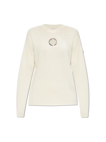 Sweter Moncler wełniany beżowy