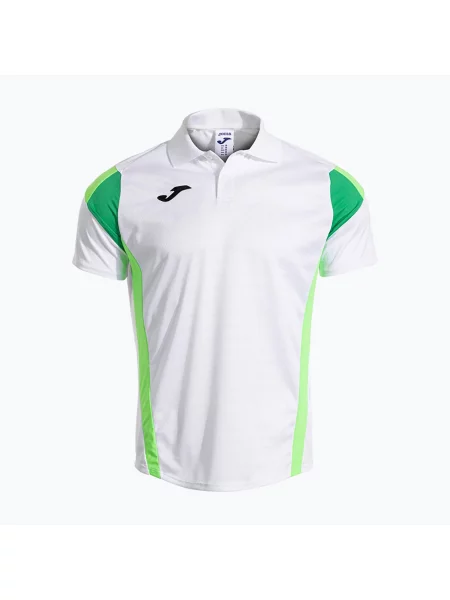 Koszulka tenisowa Joma Montreal white/fluor green biała