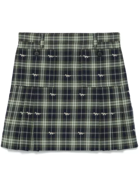 Mały spódnica plisowana Maison Kitsune zielona