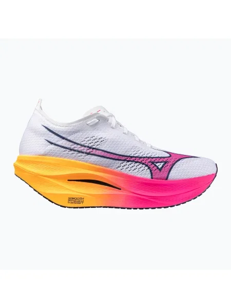 Mizuno Wave Rebellion Pro 3 futócipő fehér/rózsaszín tetra/tang narancssárga Wave Rebellion Pro 3 fehér