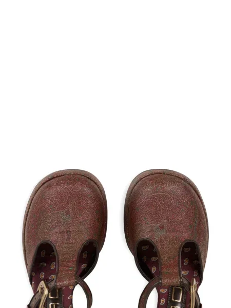 Pantofi cu toc Etro cu platformă cu imagine cu model paisley maro