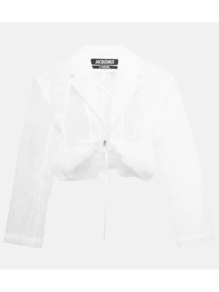 Vestă Jacquemus din dantelă alb