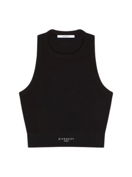 Dzianinowy krótki sweter Givenchy na ramiączkach czarny